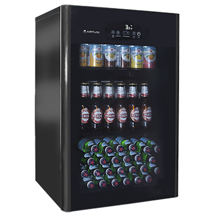 Artusi 100L Freestanding Bar Fridge/ Beverage Centre - Black Glass Door | Outdoor Kitchen NZ | Artusi NZ | | Outdoor Concepts