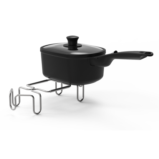 Weber Baby Q (Q1000N) Saucepan and Trivet | BBQ Skillets & Frying Pans NZ | Weber NZ | 1.5 L BBQ saucepan,Accessories,Baby Q trivet,BBQ Accessories,cooking surface,non-stick BBQ saucepan,Ti titanium coated saucepan,Weber Baby Q saucepan,Weber barbecue saucepan,Weber BBQ accessory | Outdoor Concepts