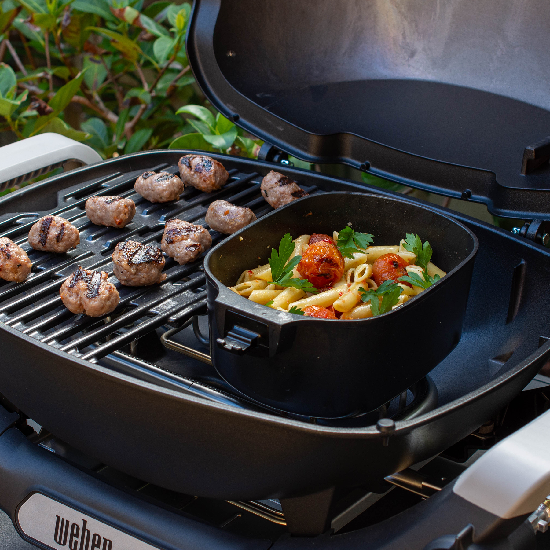 Weber Baby Q (Q1000N) Saucepan and Trivet | BBQ Skillets & Frying Pans NZ | Weber NZ | 1.5 L BBQ saucepan,Accessories,Baby Q trivet,BBQ Accessories,cooking surface,non-stick BBQ saucepan,Ti titanium coated saucepan,Weber Baby Q saucepan,Weber barbecue saucepan,Weber BBQ accessory | Outdoor Concepts