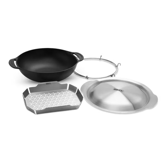 Weber Crafted Wok & Steamer | BBQ Skillets & Frying Pans NZ | Weber NZ | Accessories,BBQ Accessories,cooking surface | Outdoor Concepts