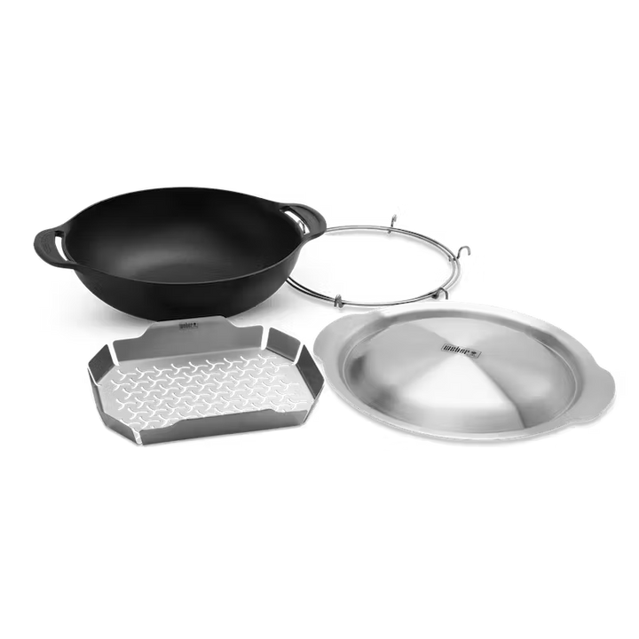 Weber Crafted Wok & Steamer | BBQ Skillets & Frying Pans NZ | Weber NZ | Accessories, BBQ Accessories, cooking surface | Outdoor Concepts