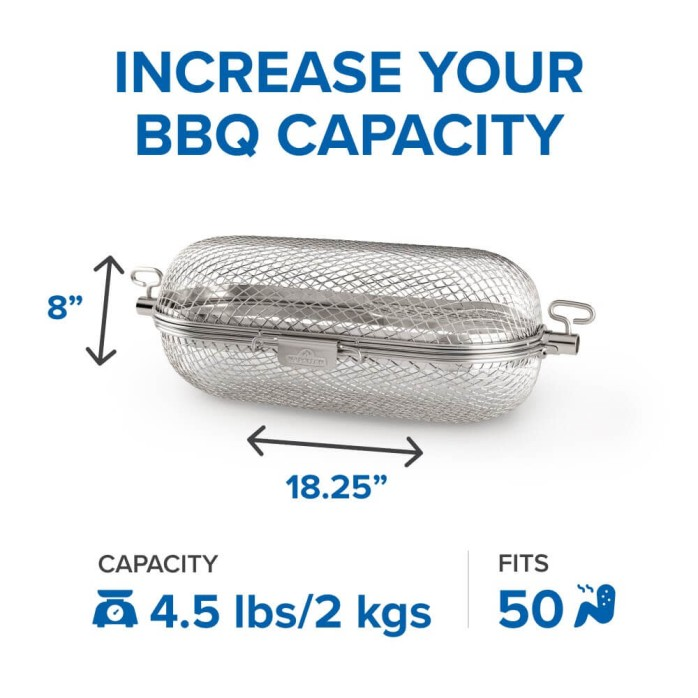 Napoleon Rotisserie Grill Basket | BBQ Accessories NZ | Napoleon NZ | BBQ Accessories,grill basket for wings,grill rotisserie basket,Napoleon rotisserie basket,rotisserie accessory,stainless steel grill basket | Outdoor Concepts