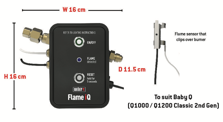 Weber® Flame iQ® to suit Baby Q (Classic 2nd Generation) | Connected Tech NZ | Weber NZ | Accessories,BBQ Accessories,Connected Tech,Gas BBQ | Outdoor Concepts