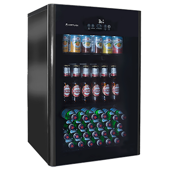 Artusi 100L Freestanding Bar Fridge/ Beverage Centre - Black Glass Door | Outdoor Kitchen NZ | Artusi NZ | | Outdoor Concepts
