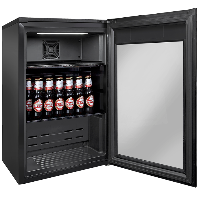 Artusi 100L Freestanding Bar Fridge/ Beverage Centre - Black Glass Door | Outdoor Kitchen NZ | Artusi NZ | | Outdoor Concepts