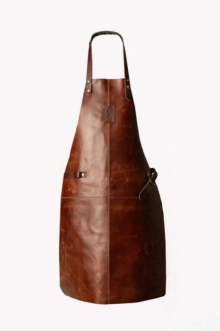 Coral and Cam Cowhide Leather Apron - Cognac | BBQ Aprons NZ | Coral and Cam NZ | Accessories, outdoor | Outdoor Concepts