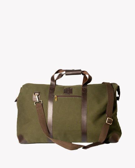 Coral and Cam Large Weekend Bag Canvas / Leather - British Olive Green | Accessories NZ | Coral and Cam NZ | Accessories,outdoor | Outdoor Concepts