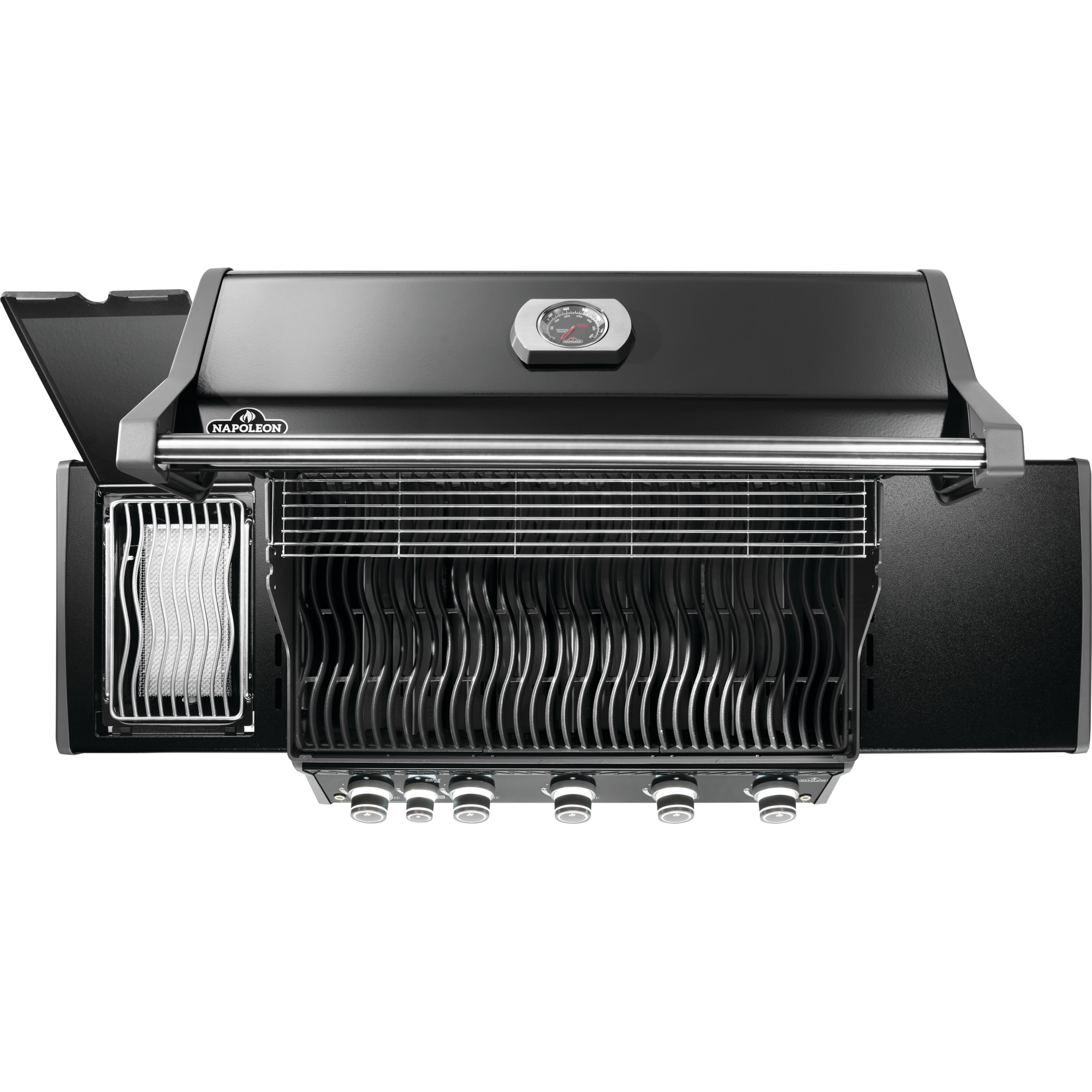 Napoleon Rogue PRO 625 SIB Black Gas Grill | Gas BBQs NZ | Napoleon NZ | Gas BBQ,infrared side burner grill,Napoleon gas grill,Napoleon Rogue PRO 625,porcelainized cast iron grill,propane gas grill | Outdoor Concepts