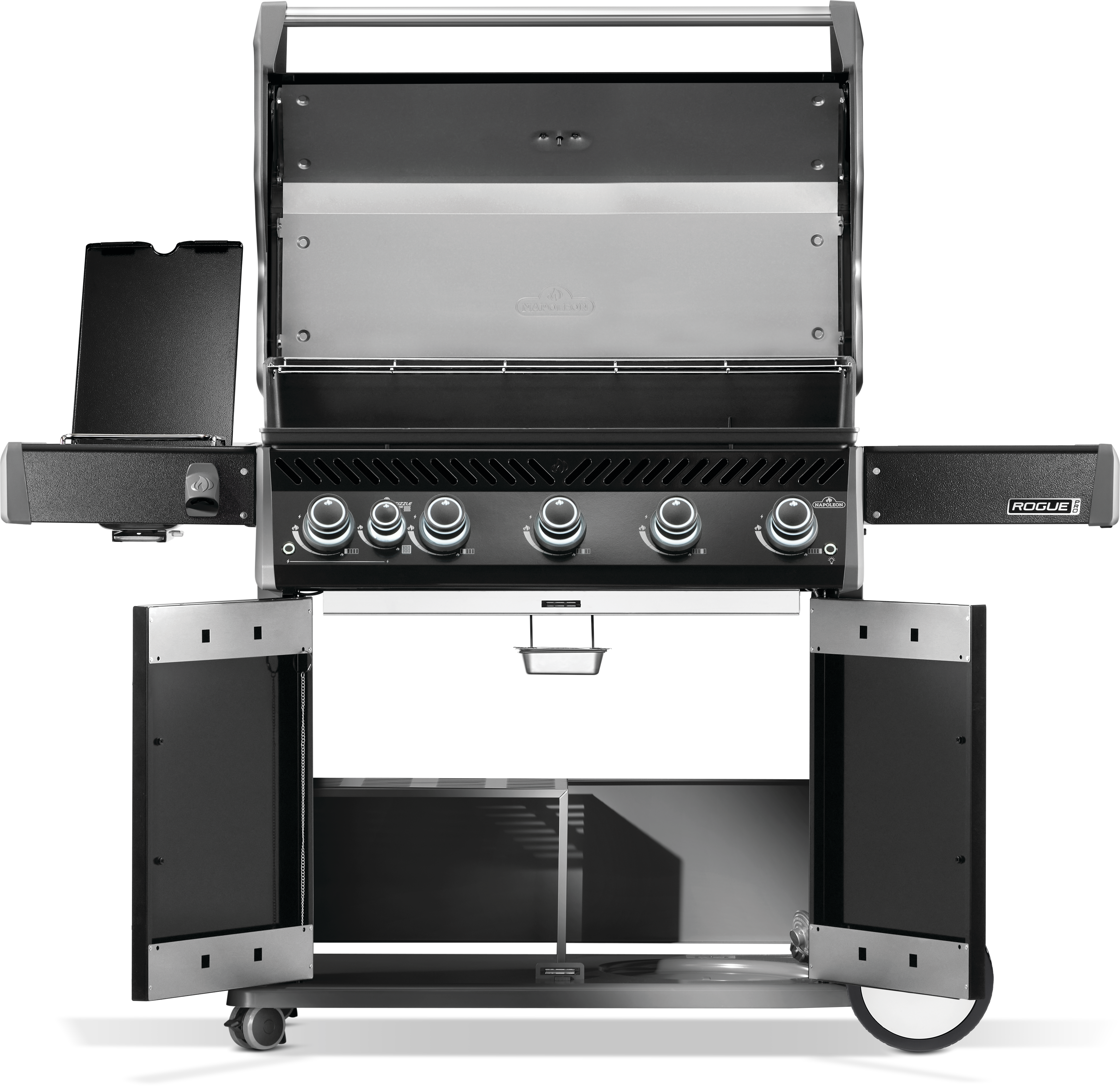 Napoleon Rogue PRO 625 SIB Black Gas Grill | Gas BBQs NZ | Napoleon NZ | Gas BBQ,infrared side burner grill,Napoleon gas grill,Napoleon Rogue PRO 625,porcelainized cast iron grill,propane gas grill | Outdoor Concepts