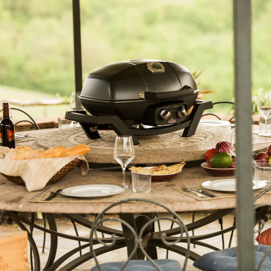 Napoleon TravelQ PRO285 Portable Gas Grill Black | BBQs NZ | Napoleon NZ | camping grill,cast iron cooking grids,Created by Product Upload,Napoleon TravelQ,portable gas grill,PRO285,propane barbecue,stainless steel burners,travel grill | Outdoor Concepts