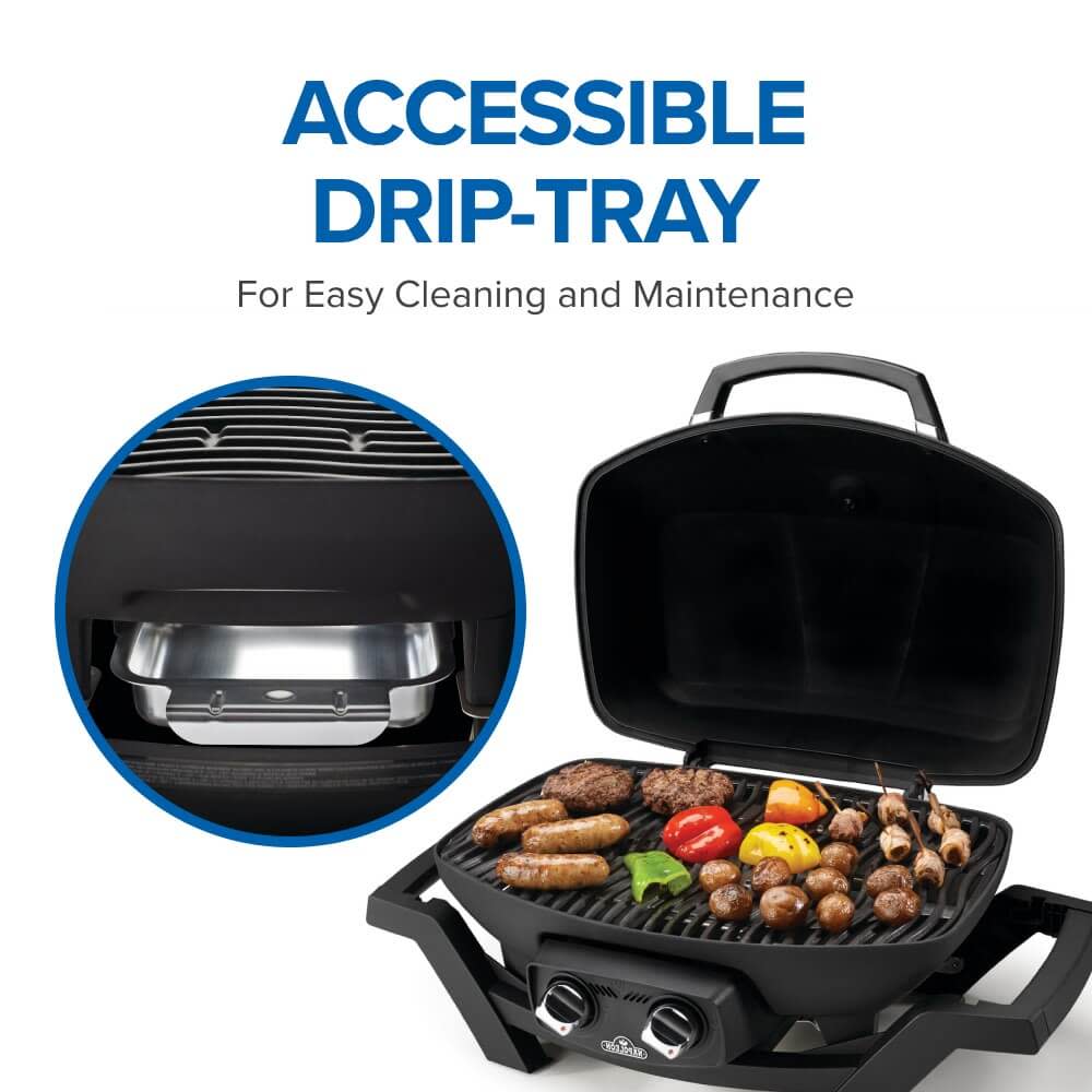 Napoleon TravelQ PRO285 Portable Gas Grill Black | BBQs NZ | Napoleon NZ | camping grill,cast iron cooking grids,Created by Product Upload,Napoleon TravelQ,portable gas grill,PRO285,propane barbecue,stainless steel burners,travel grill | Outdoor Concepts