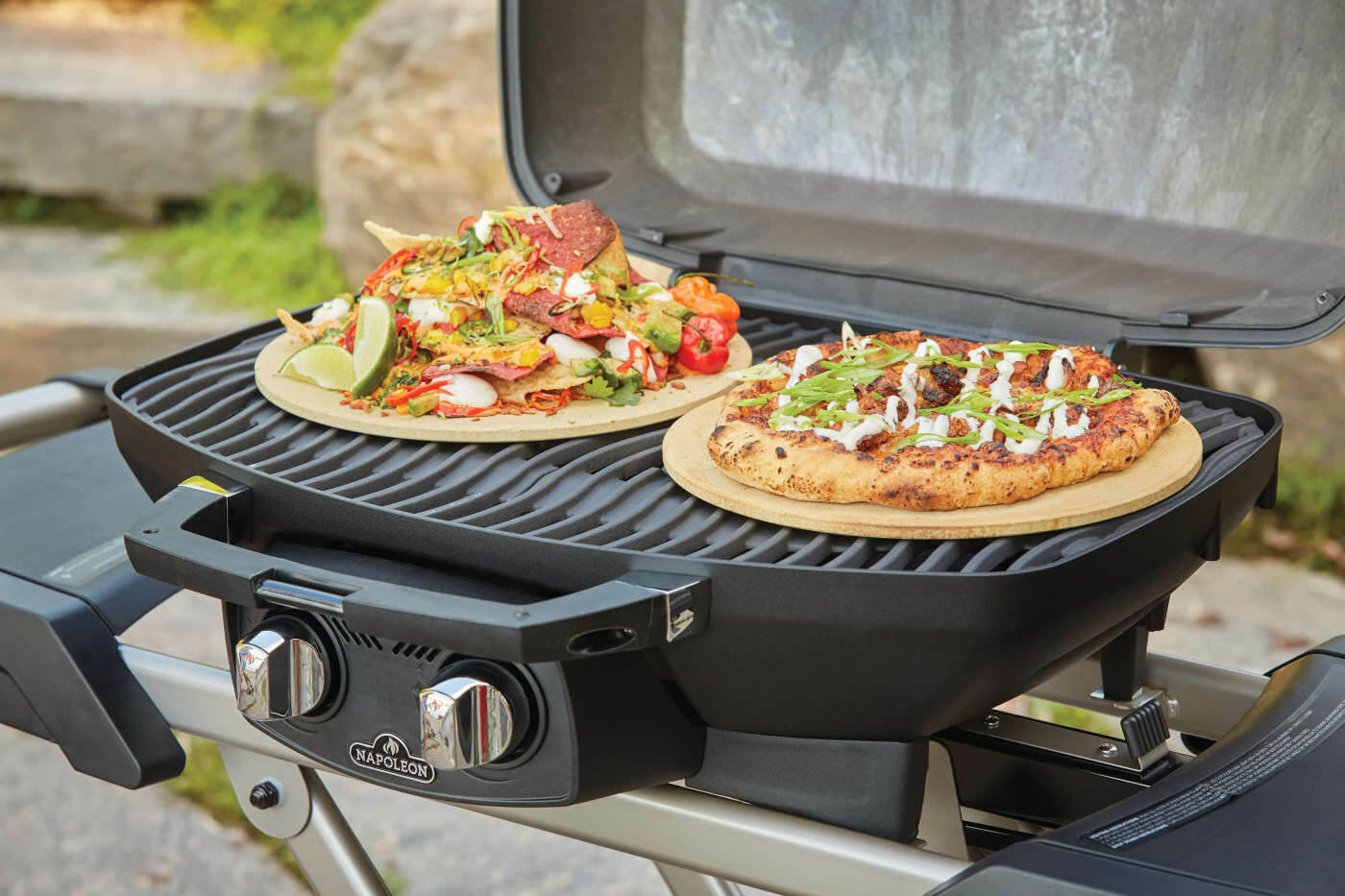 Napoleon TravelQ PRO285 Portable Propane Gas Grill Black | NZ | Napoleon NZ | camping grill,Created by Product Upload,Napoleon TravelQ,portable gas grill,PRO285,propane barbecue,scissor cart grill,stainless steel burner,tailgating grill | Outdoor Concepts
