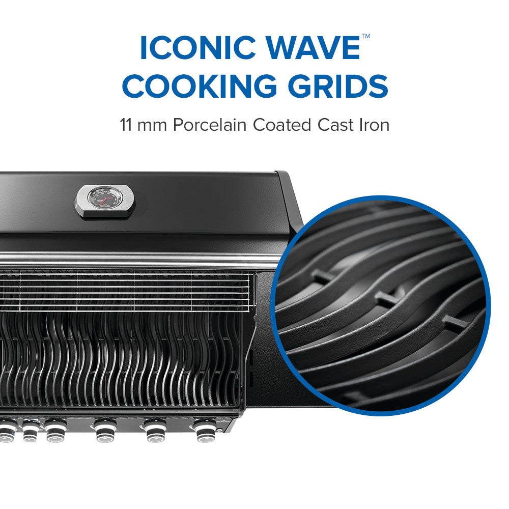 Napoleon Rogue PRO 625 SIB Black Gas Grill | Gas BBQs NZ | Napoleon NZ | Gas BBQ,infrared side burner grill,Napoleon gas grill,Napoleon Rogue PRO 625,porcelainized cast iron grill,propane gas grill | Outdoor Concepts