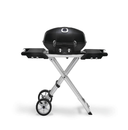Napoleon TravelQ PRO285 Portable Propane Gas Grill Black | NZ | Napoleon NZ | camping grill,Created by Product Upload,Napoleon TravelQ,portable gas grill,PRO285,propane barbecue,scissor cart grill,stainless steel burner,tailgating grill | Outdoor Concepts
