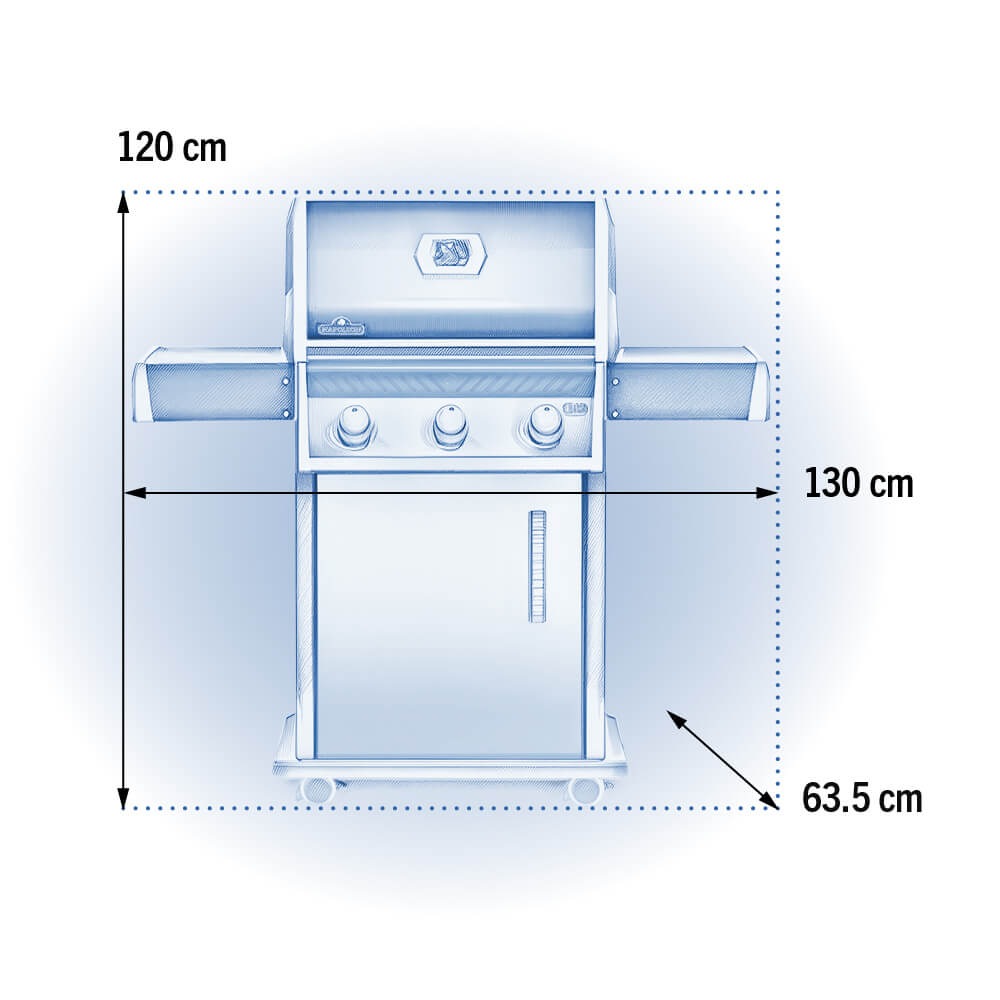 Napoleon Rogue 425 Propane Gas Grill | Gas BBQs NZ | Napoleon NZ | cast iron cooking grids,Gas BBQ,griddle insert,Napoleon grill,Napoleon Rogue 425,outdoor grill,propane gas grill,three burner BBQ | Outdoor Concepts