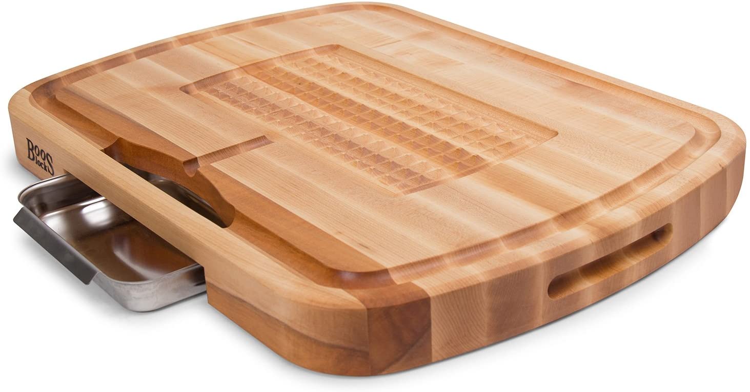 Boos Block Carving Collection Reversible Maple Cutting Board with Juice Groove and Pan | Cutting Boards NZ | John Boos & Co. NZ | Accessories,BBQ Accessories,Cutting Board | Outdoor Concepts