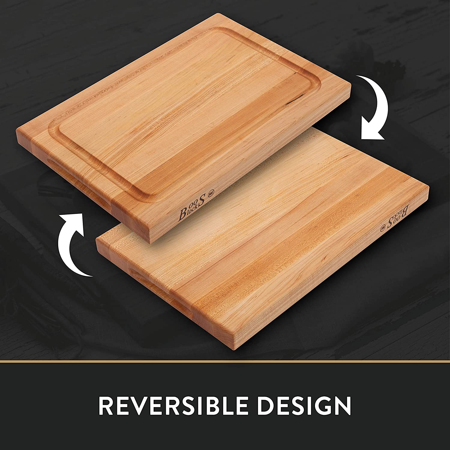 Boos Block Reversible Maple Wood Edge Grain BBQ Cutting Board with Juice Groove - 46cm x 31cm | Cutting Boards NZ | John Boos & Co. NZ | Accessories,BBQ Accessories,Cutting Board | Outdoor Concepts