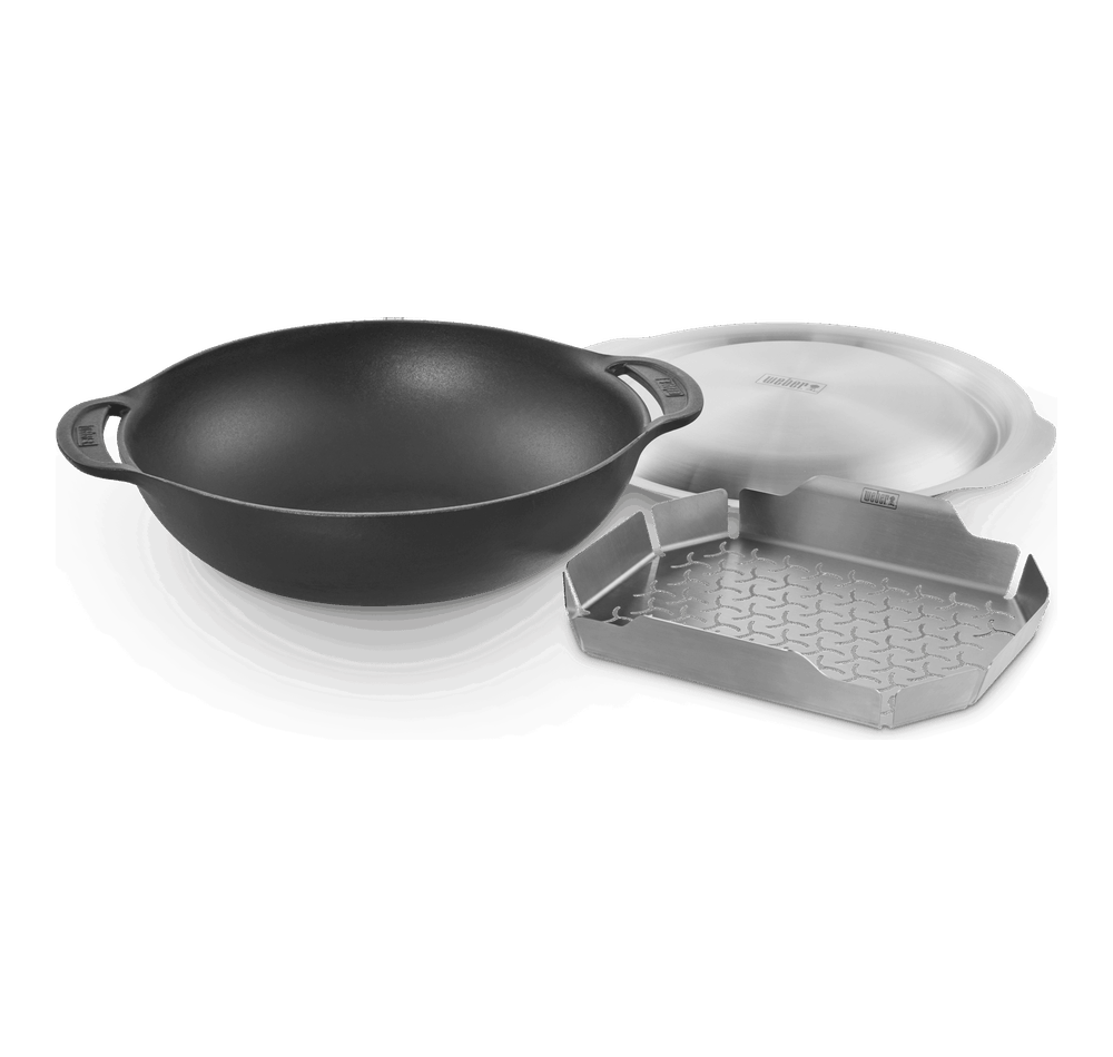 Weber GBS Cast Iron Wok and Steamer | BBQ Skillets & Frying Pans NZ | Weber NZ | Accessories,BBQ Accessories,cooking surface | Outdoor Concepts