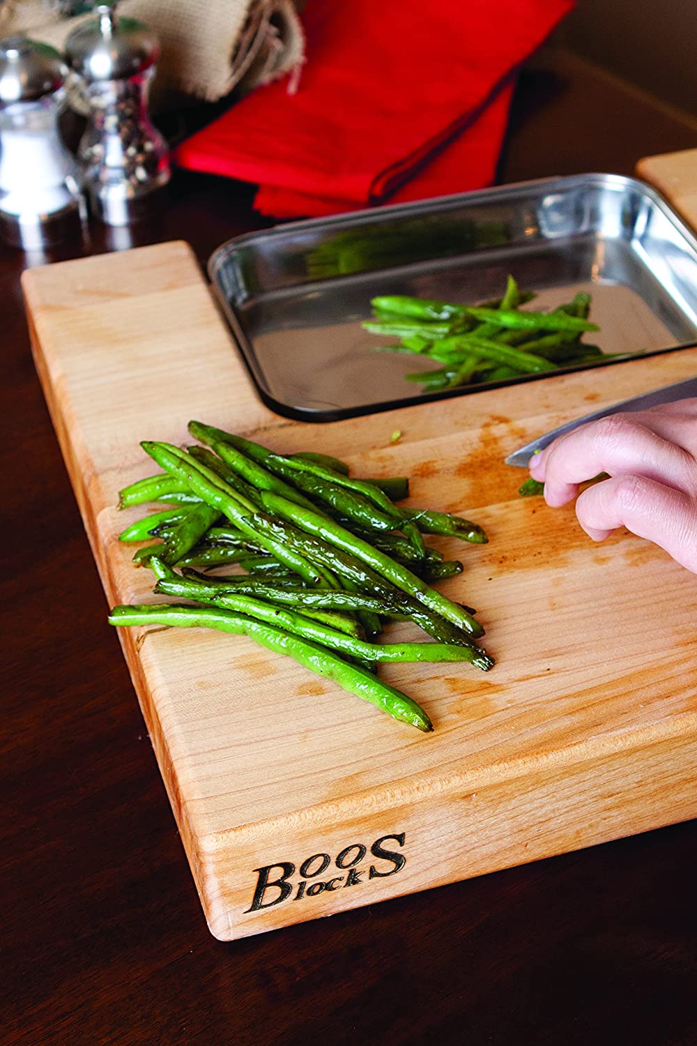 Boos Block Newton Prep Master 3 Maple Edge Reversible Cutting Board With Pan - 38cm x 35cm x 6cm | Cutting Boards NZ | John Boos & Co. NZ | Accessories,BBQ Accessories,BBQ Tools,Cutting Board | Outdoor Concepts