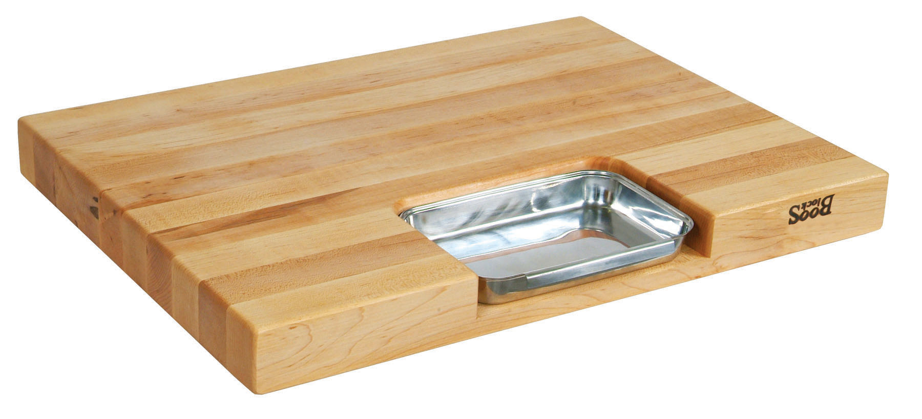 Boos Block Newton Prep Master 3 Maple Edge Reversible Cutting Board With Pan - 38cm x 35cm x 6cm | Cutting Boards NZ | John Boos & Co. NZ | Accessories,BBQ Accessories,BBQ Tools,Cutting Board | Outdoor Concepts