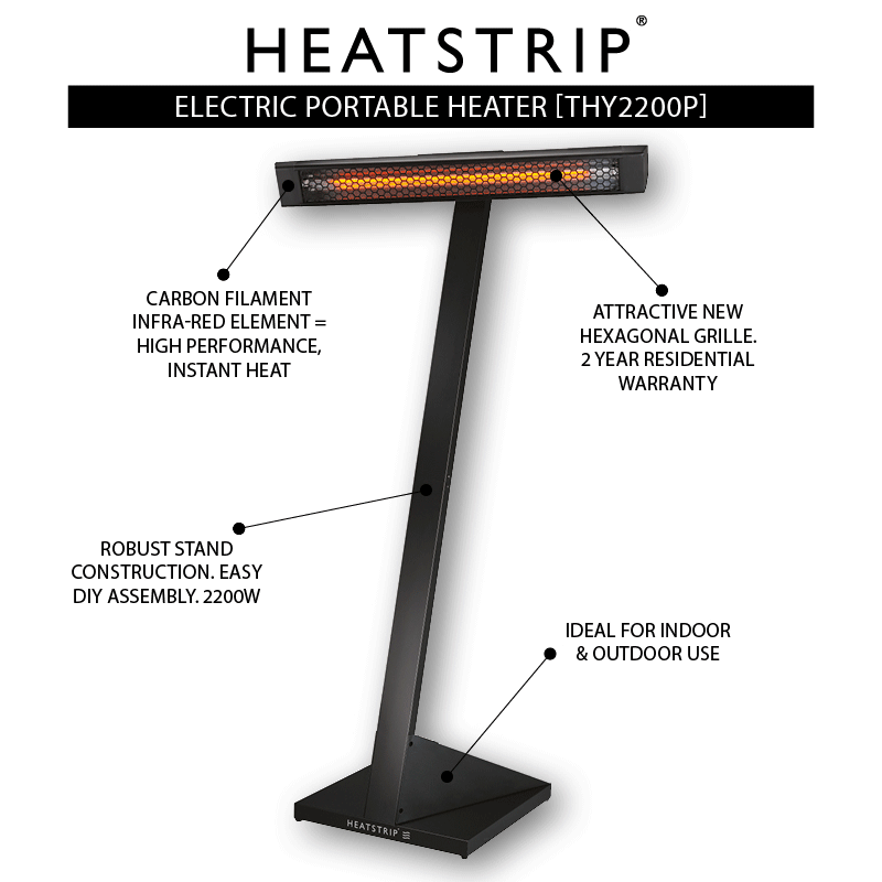 HEATSTRIP® Intense Portable Electric Heater | Outdoor Heating NZ | Heatstrip NZ | Electric,free standing,outdoor | Outdoor Concepts