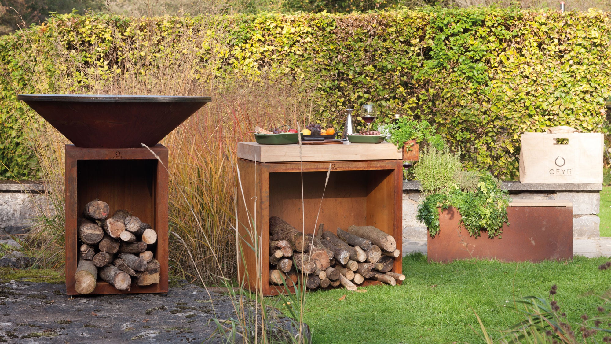 OFYR® 100/100 Corten Storage | Outdoor Fires NZ | Ofyr NZ | BBQ,firepit,Wood Fires | Outdoor Concepts