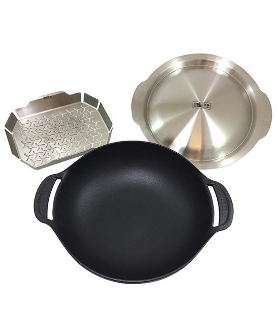 Weber GBS Cast Iron Wok and Steamer | BBQ Skillets & Frying Pans NZ | Weber NZ | Accessories,BBQ Accessories,cooking surface | Outdoor Concepts