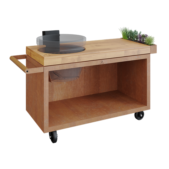 OFYR® Kamado Table Corten 135 PRO | BBQ Carts & Tables NZ | Ofyr NZ | Accessories,BBQ,BBQ Accessories,kamado table,mobile kitchen,Outdoor Kitchen | Outdoor Concepts