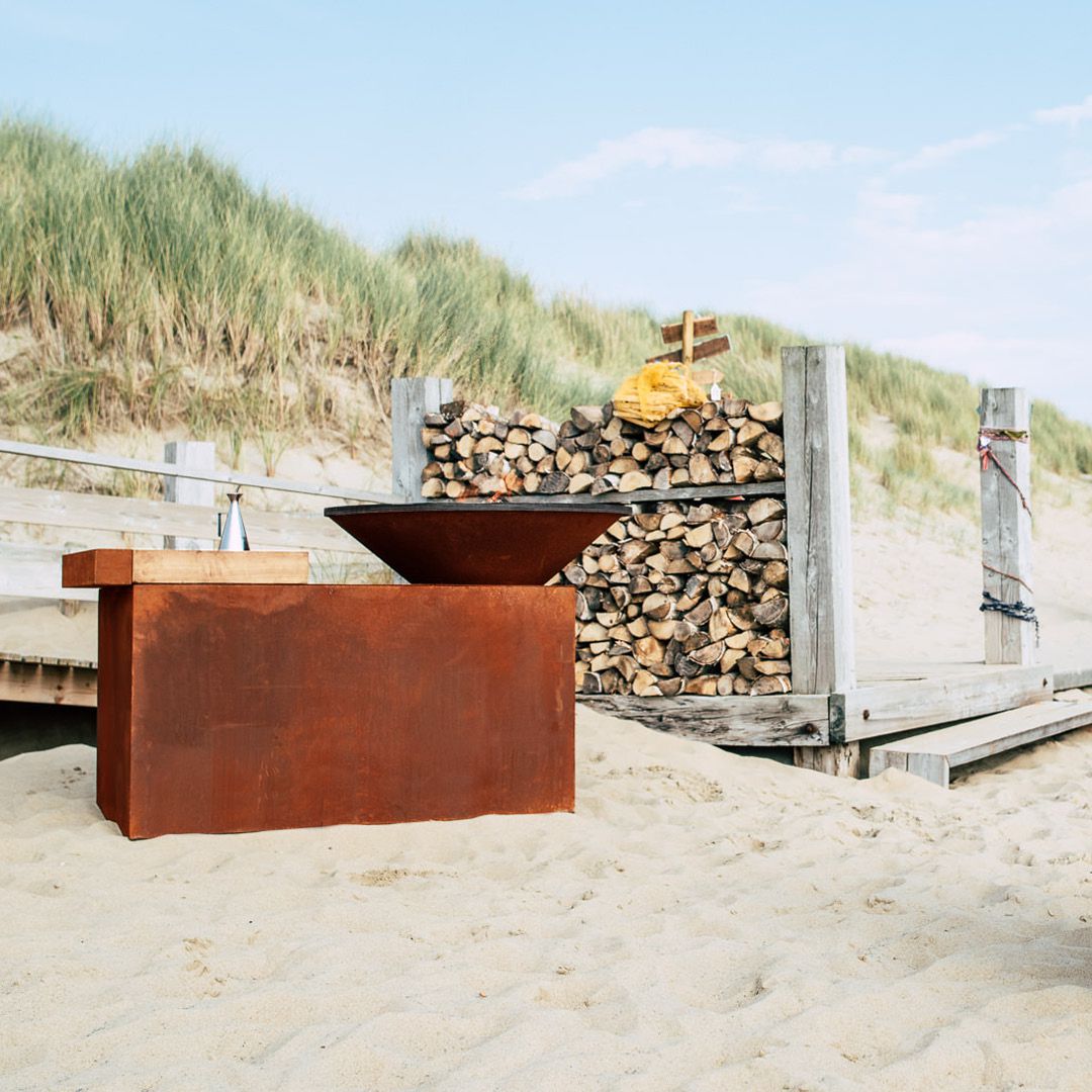 OFYR® Island Corten 100 | Outdoor Fires NZ | Ofyr NZ | BBQ,Built-in BBQs,mobile kitchen,Outdoor Kitchen,Wood Fires | Outdoor Concepts