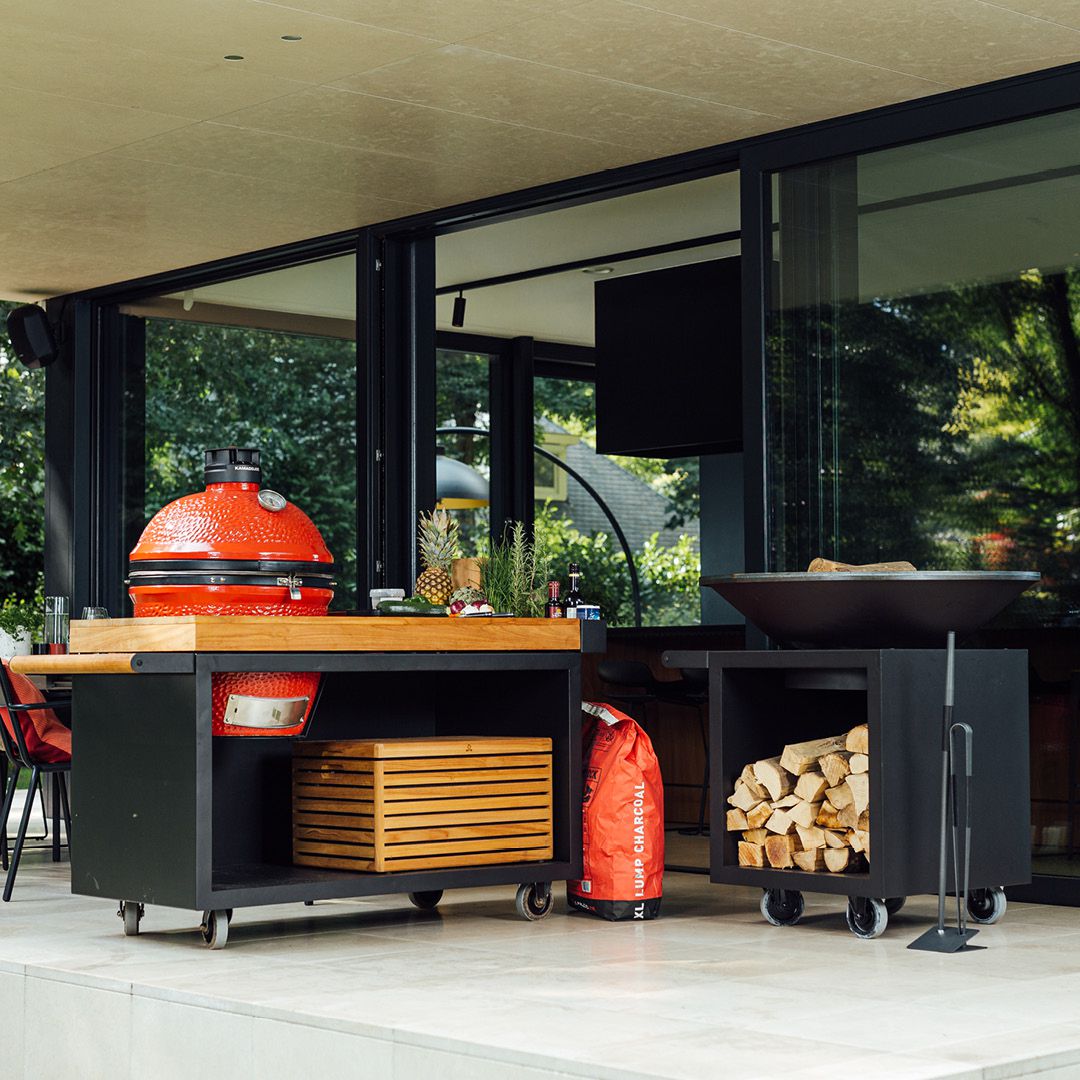 OFYR® Kamado Table Black 135 PRO | BBQ Carts & Tables NZ | Ofyr NZ | Accessories,BBQ,BBQ Accessories,kamado table,Mobile Kitchen,Outdoor Kitchen | Outdoor Concepts