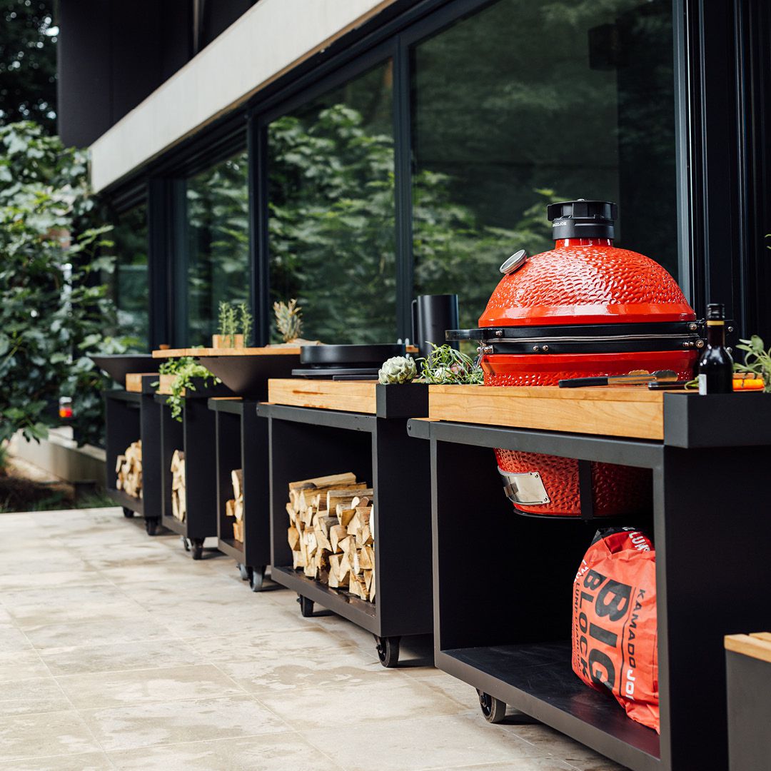 OFYR® Kamado Table Black 135 PRO | BBQ Carts & Tables NZ | Ofyr NZ | Accessories,BBQ,BBQ Accessories,kamado table,Mobile Kitchen,Outdoor Kitchen | Outdoor Concepts